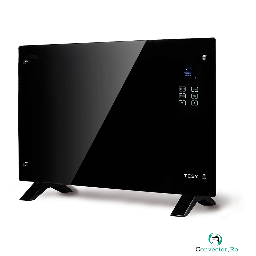 Convector electric de pardoseala/perete cu telecomanda Tesy CN 205 EASLFRB, 2000 W, 86 x 23 x 53 cm, sticla