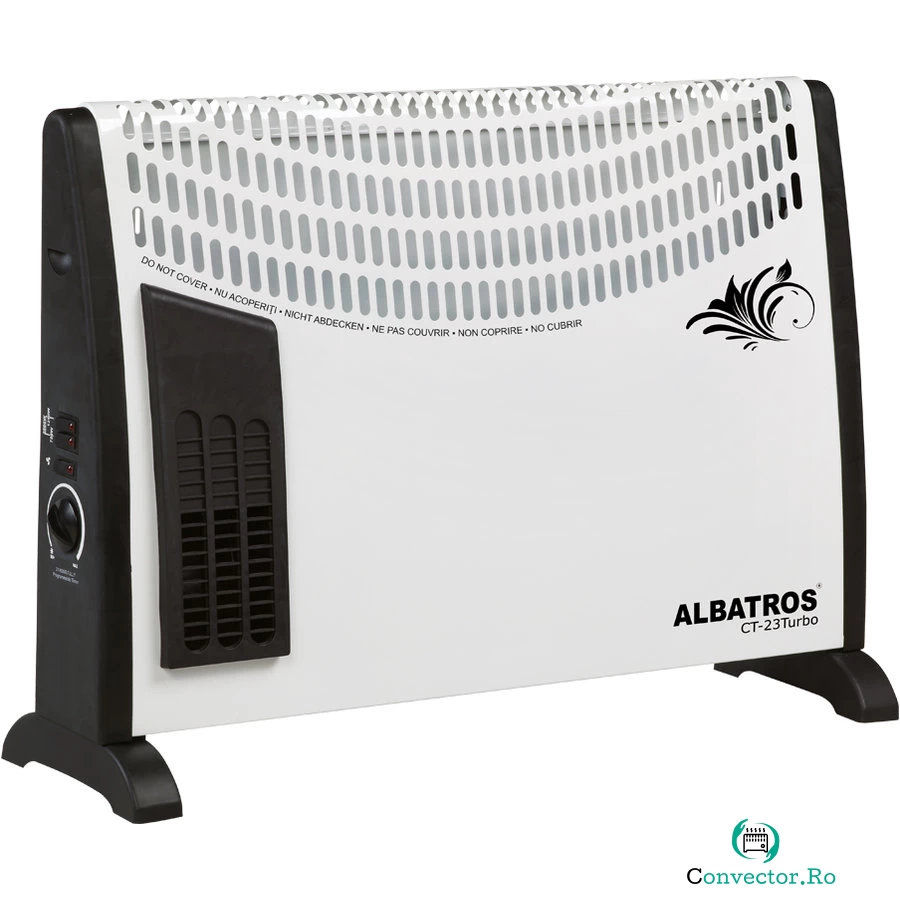 Convector electric CT-23TURBO 2000W Termostat reglabil Alb/Negru la 150.99 lei ron